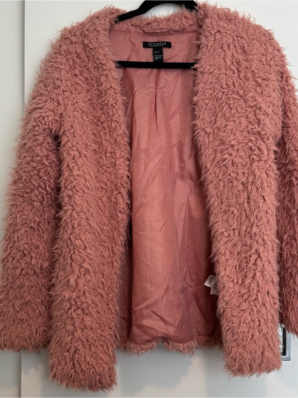Dusty Rose Teddy Faux Fur Jacket